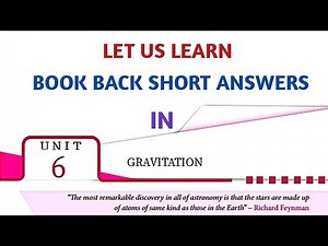 Book back short answers | Reduced syllabus | Unit 6 Gravitation | 11 Physics Samacheer kalvi.