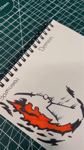 Stickman Art with [Samurai,Demon]😈 #stickman #howtodraw #artshorts