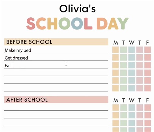 Editable School Day Checklist | Before After School Checklist, Morning Night Routine, Printable, Before School, After School, Bedtime (PDF) - Etsy