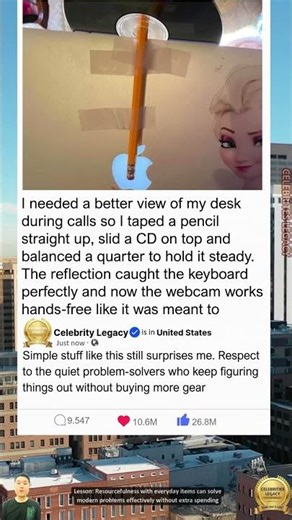 DIY Overhead Webcam Using Just Pencil, CD and Quarter – Works on Zoom Calls