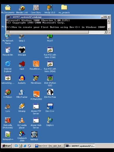 How to create your first Button using Dev-C in Windows 2000! #programming #coding #tutorials #fypシ #foryourpage