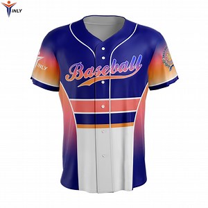 [Hot Item] Wholesale Bulk Custom Baseball Jersey Quick Dry Full Button Softball Baseball Shirt for Men