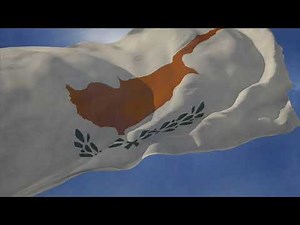 Waving flag and National Anthem of Cyprus