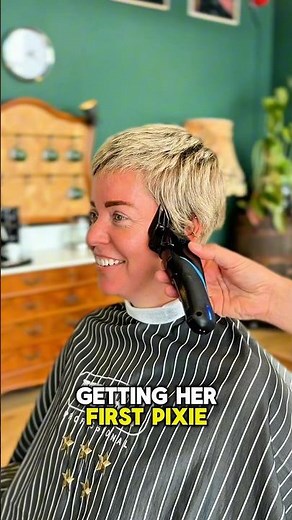 Her First Pixie Haircut EVER!!💈🤩#shorts #