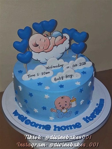 Welcome Baby Cake 💙👶🎂