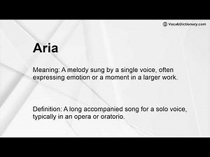 Aria Meaning