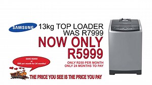 At Railway Furnishers - The price you see is the price you pay. Have a look at this deal on a Samsung Top Loader. Let us know what you think! | Railway Furnishers Pty Ltd