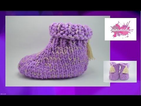 DIY. Comment tricoter des chaussons avec deux aiguilles //How to knit slippers with two needles
