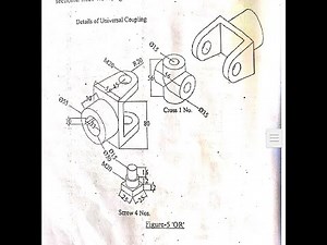 Machine Drawing: Universal coupling front Sectional view