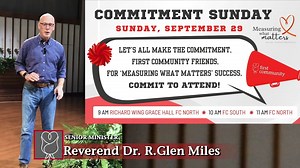 🎉 Get ready to join First Community for Commitment Sunday! We promise there will be zero awkward icebreakers or trust falls, but there will be plenty of love and community vibes. Plus, your attendance really matters! Let's make this Sunday the best one yet. See you there! | First Community