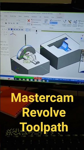 Mastercam revolve toolpath #cncprogramming #cnc #mechanical #cadcam #mastercam #vmc