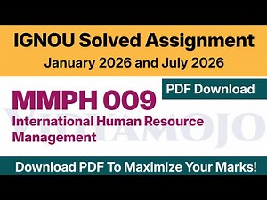IGNOU MMPH 009 Solved Assignment 2026 PDF Download