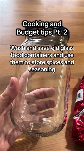 Part 2 of cooking and budgeting tips for 2026. Keep the glass storage containers that come with the food you buy from the supermarket , and use them to store your most favourite spices and seasonings. Often spices are cheaper when buying in large refillable bags, or you can get excellent value at ethnic shops. It is easier to use spices during the cooking process when you can for your spoon in the jar, or be able to grab a pinch. Happy eating! #creatorsearchinsights #homecook #budgeting #cooking