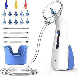 Ear Wax Removal Tool, Professional Electric Ear Cleaning Kit, Ear Irrigation System Kit for Adults & Kids, Safe and Easy Ear Cleaner, Earwax Rinse Cleaning Ear Kit with 13 Reusable Tips