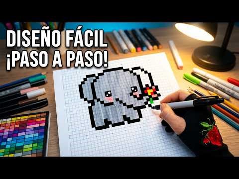 Cómo Dibujar un ELEFANTE Adorable en Pixel Art | Tutorial Fácil Paso a Paso 🐘🎨