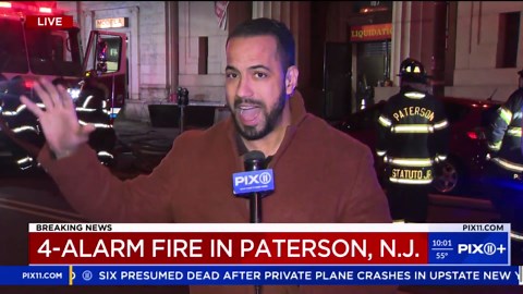 Crews battle four-alarm fire in Paterson