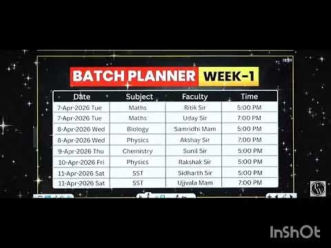 Udaan 2026-27 batch time table by Padhai_Master