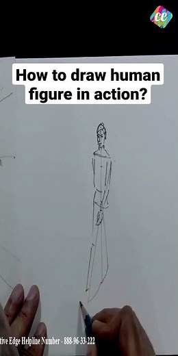 How To Draw A Human Figure In Action? | Quick Sketch Tutorial | #Shorts CREATIVEDGE