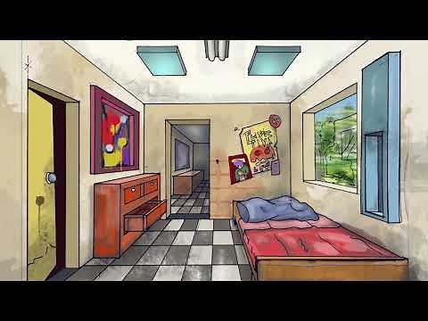 Drawing a Room in Perspective with 1 Vanishing Point - Art Classes.
