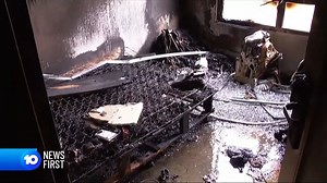 Two Carlton students are lucky to be alive after a smoke alarm woke them as their bedroom burned around them while they slept. The inferno was sparked by a portable charger, with authorities warning of the dangers around lithium batteries in homes. | 10 News Melbourne