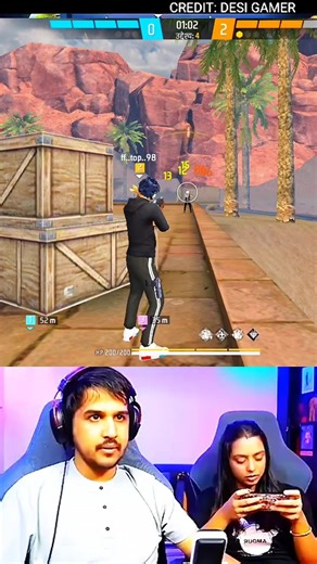 RANK PUSH GONE WRONG WITH MY NOOB WIFE😂 #desigamer #shorts#amitbhai #freefire#totalgaming#ajjubhai