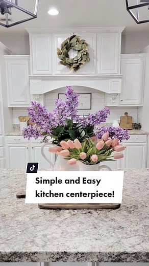 Stunning Purple Flower Spring Centerpiece for Your Kitchen