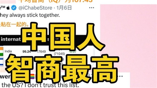 《国际智商测试》网站2025年1月1日更新各国智商排名！中国第一！外网评论