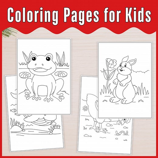 Coloring Pages for Kids: 54 Fun Printable Activity Pages (PDF Download) - Etsy