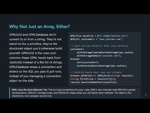 GPAL: Value Objects - GPALFile, GPALUrl, GPALGrid, and GPALDatabase | Core Concepts