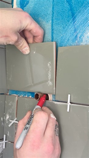 How To Cut Tiles Around Bathroom Shower Pipes #tiling #tiles #diy #doityourself #howto #How #bathroom | Jackthetileruk