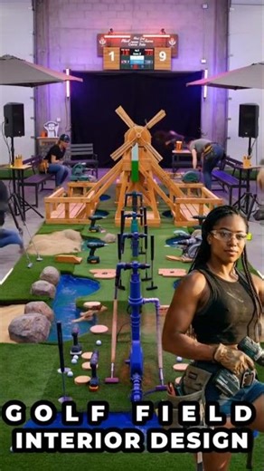 Building a Mini Golf Course from Scratch #diy #construction #satisfying #shorts