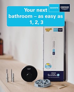 Are you thinking about giving your bathroom a makeover in 2024? 🤔 Look no further, because with GROHE QuickFix, it's a piece of cake! ✨ Our Matte Black bathroom accessories can be easily installed with our QuickGlue, no drilling required. Perfect for the DIY enthusiast or anyone looking for a quick refresh. 🛠️ Check out our range of black accessories and upgrade your bathroom today! 👉 https://brnw.ch/21wFSa5 #blackaccessories | GROHE
