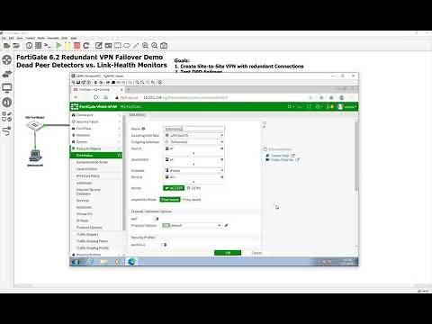 3. Removing VPN tunnels, creating partial redundant VPN on FortiGate 6.2 using Link Health Monitors.
