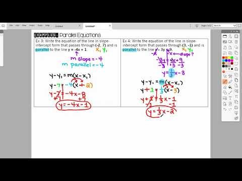 Video Notes - Parallel/Perpendicular Point-Slope Method