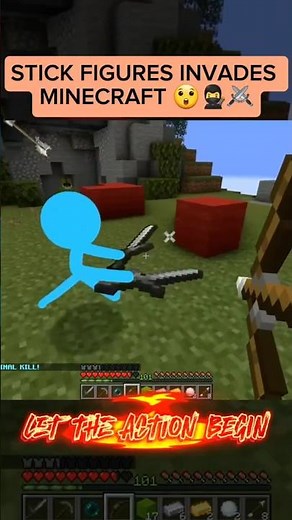 Stick Figures INVADES Minecraft ⚔️🔥 #minecraft #gaming #animation