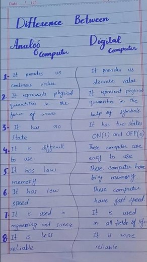 Difference Between Analog computer and Digital Computer //BY HA computer Studies