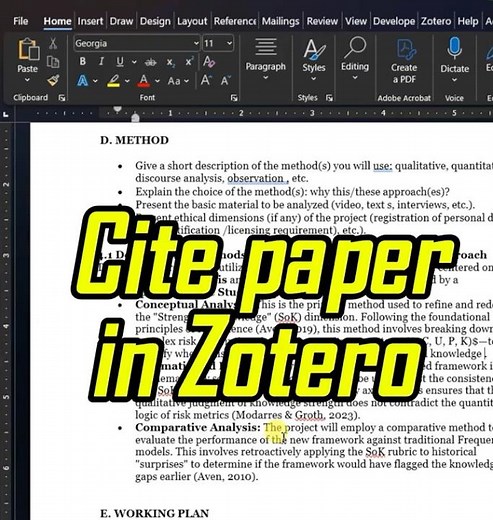 Add citations in Words through Zotero