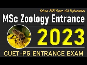CUET PG Zoology Previous Year Question Paper I Solved PYQ 2022 I Part B