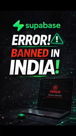 Supabase Banned in India? ERROR Explained & Fixed #supabase