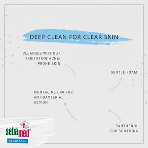 Achieve clear, healthy skin with Sebamed Clear Face Cleansing Foam. Gentle on acne-prone skin, packed with antibacterial action and soothing panthenol. Discover the secret to a deep clean. | Sebamed South Africa