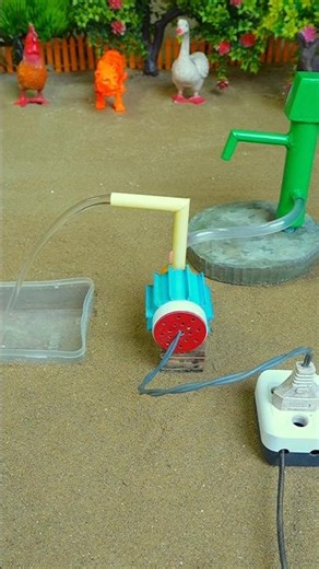 Mini hand pump project water with supply motor drinks buffalo duck farm #waterpump #shorts #618