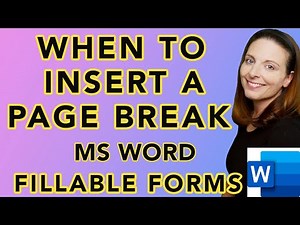 When To Insert A Page Break - Fillable Form Examples in MS Word