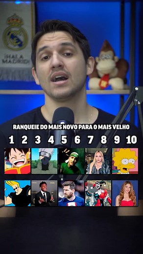 63K views · 2.8K reactions | QUEM É O MAIS VELHO? Ranqueie na ordem! #trivia #culturapop #curiosidades #anime #cinema | Projeto Trivia | Facebook