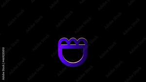Alchemical Symbol For Regulus of Antimony Ore Icon Animation. Purple text with alpha channel. Esoteric Alchemy symbology