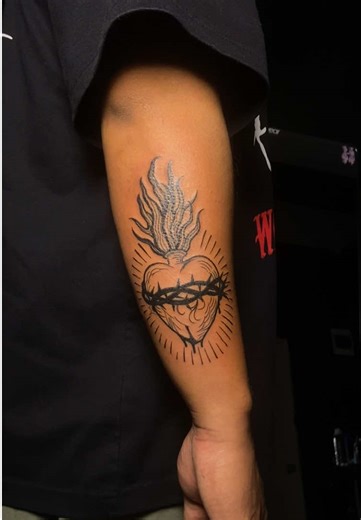 Sacred Heart of Jesus Tattoo by Ash Tattoo Studio