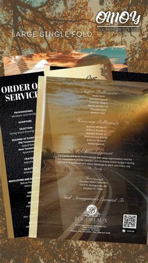 Jimmy Dean Hicks Funeral Program Design - Large Single Fold