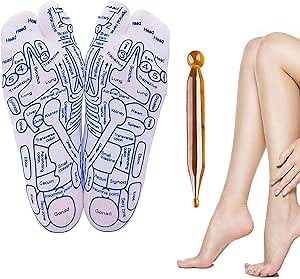 Serenity Steps Reflexology Socks Set, Acupressure Reflexology Socks with Massage Tool, Five Toe Separate Socks Foot Reflexology Socks for Women and Men, Beginner Acupoint Massage Tools (Women-Set B)