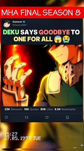 DEKU says GOODBYE to ONE FOR ALL 😱😭 | #myheroacademia #edit #mha #amv #anime