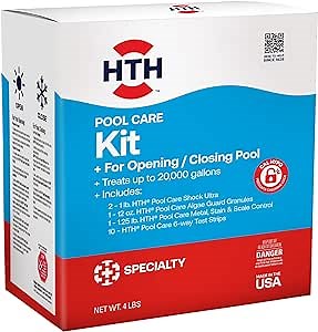 HTH 91022 Swimming Pool Care Kit, Opening and Closing Swimming Pool Supplies, 4 lbs
