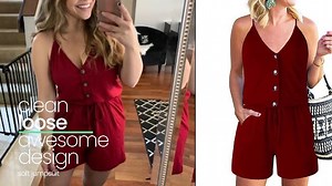 Watch The video of Halter Neck Tie Waist Short Jumpsuit on Amazon Live